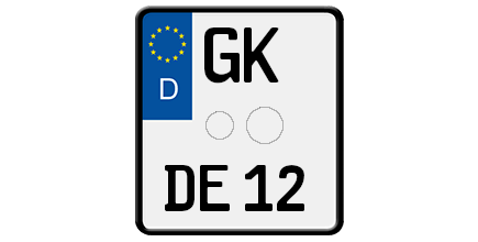 Motorradkennzeichen / Motorrad-Nummernschild