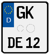Motorradkennzeichen / Motorrad-Nummernschild